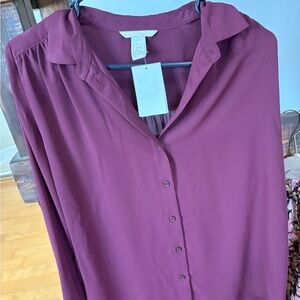 Elegant Purple Women's Blouse